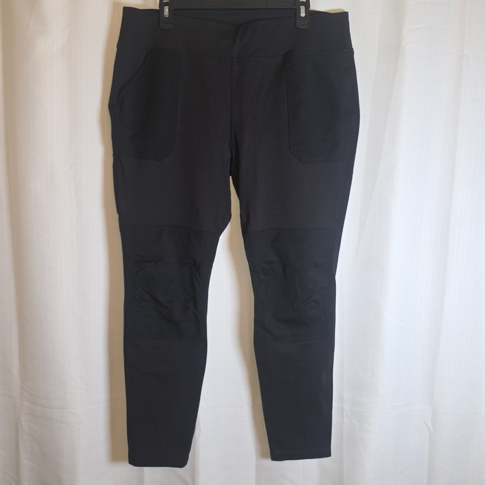 Carhartt Pants Women's XL Reg Black Fitted Workwear Utility Stretch Double Knee